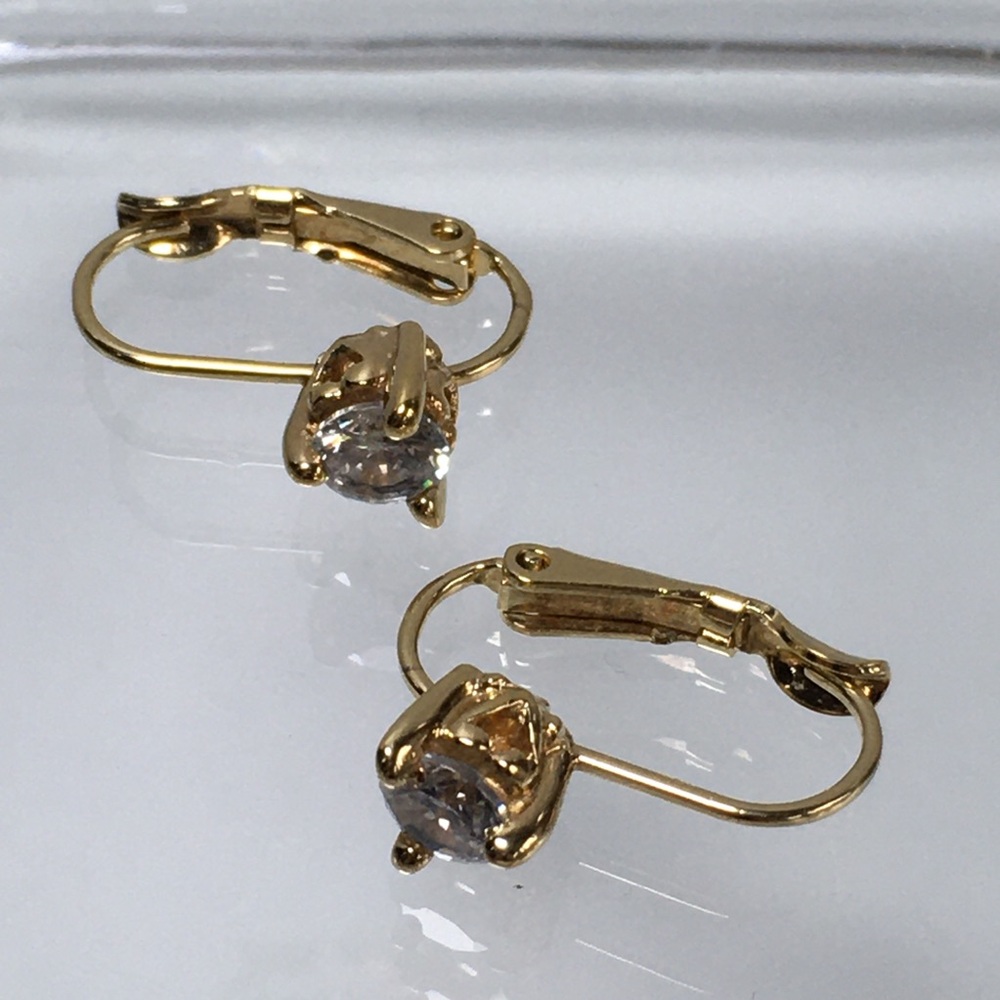 Signed John Medeiros Earrings Beijos Collection Rhodium & Gold Overlay Crystal - Picture 4 of 7